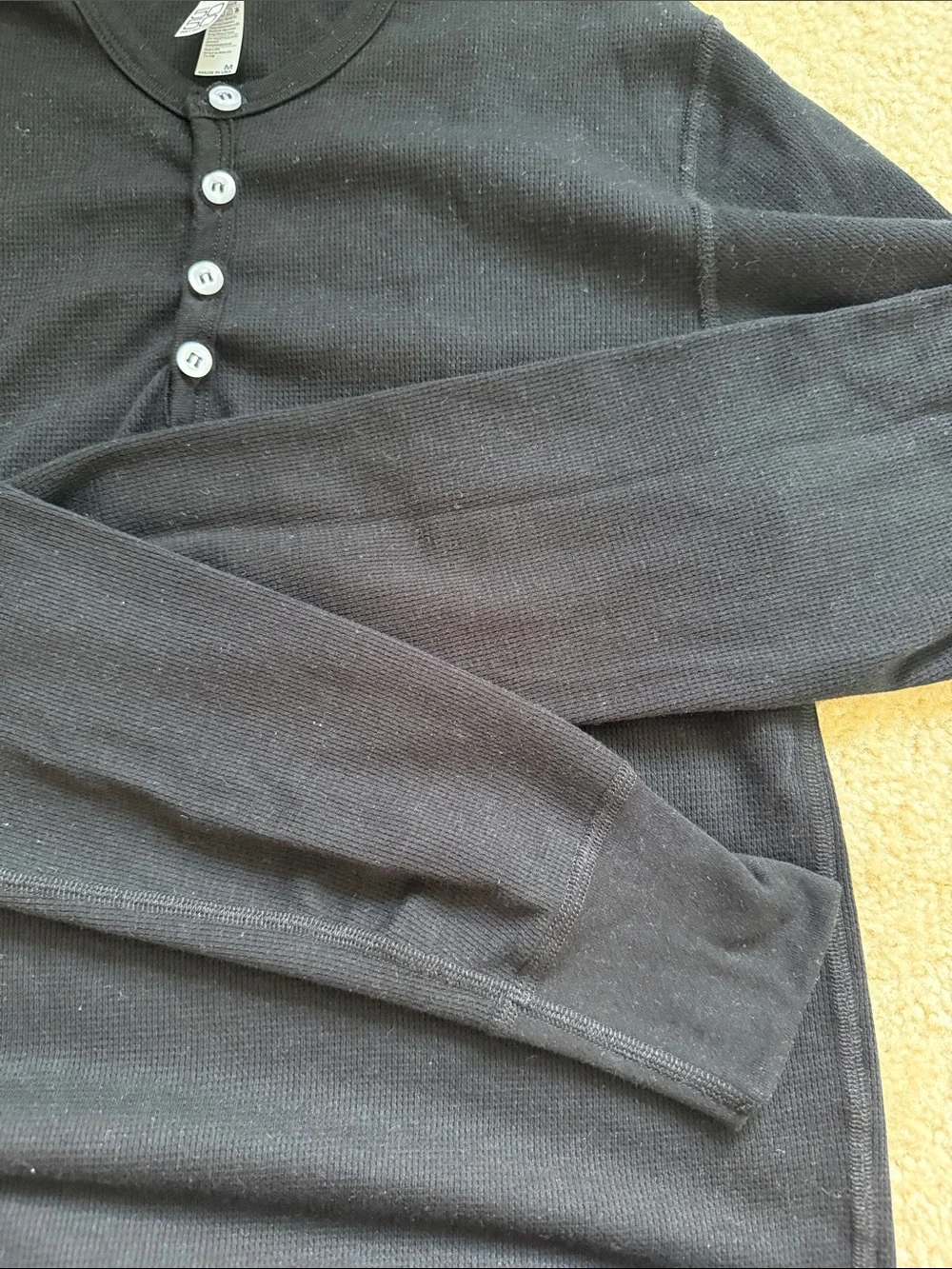 Los Angeles Apparel Black Henley Undershirt